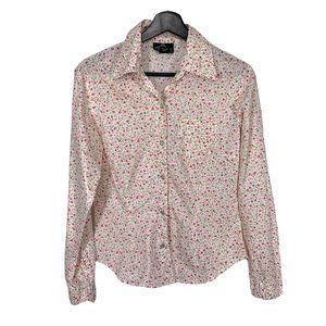 Angie Long Sleeve Pearl Button Up Micro Floral Large